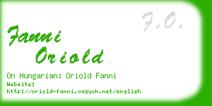 fanni oriold business card